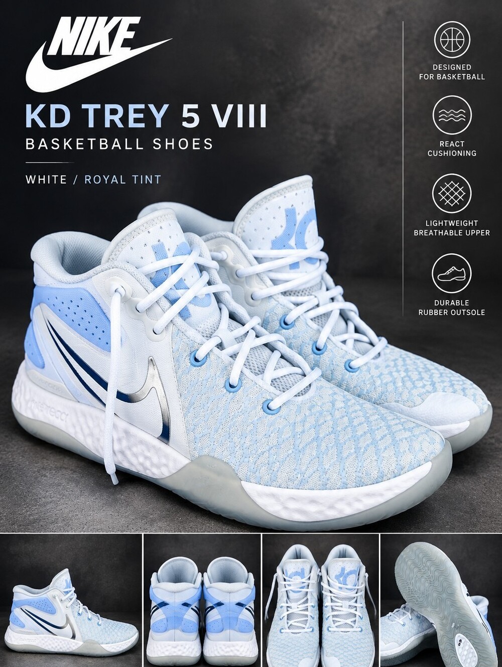 Nike KD Trey 5 VIII Basketball Shoes – Men’s 10.5